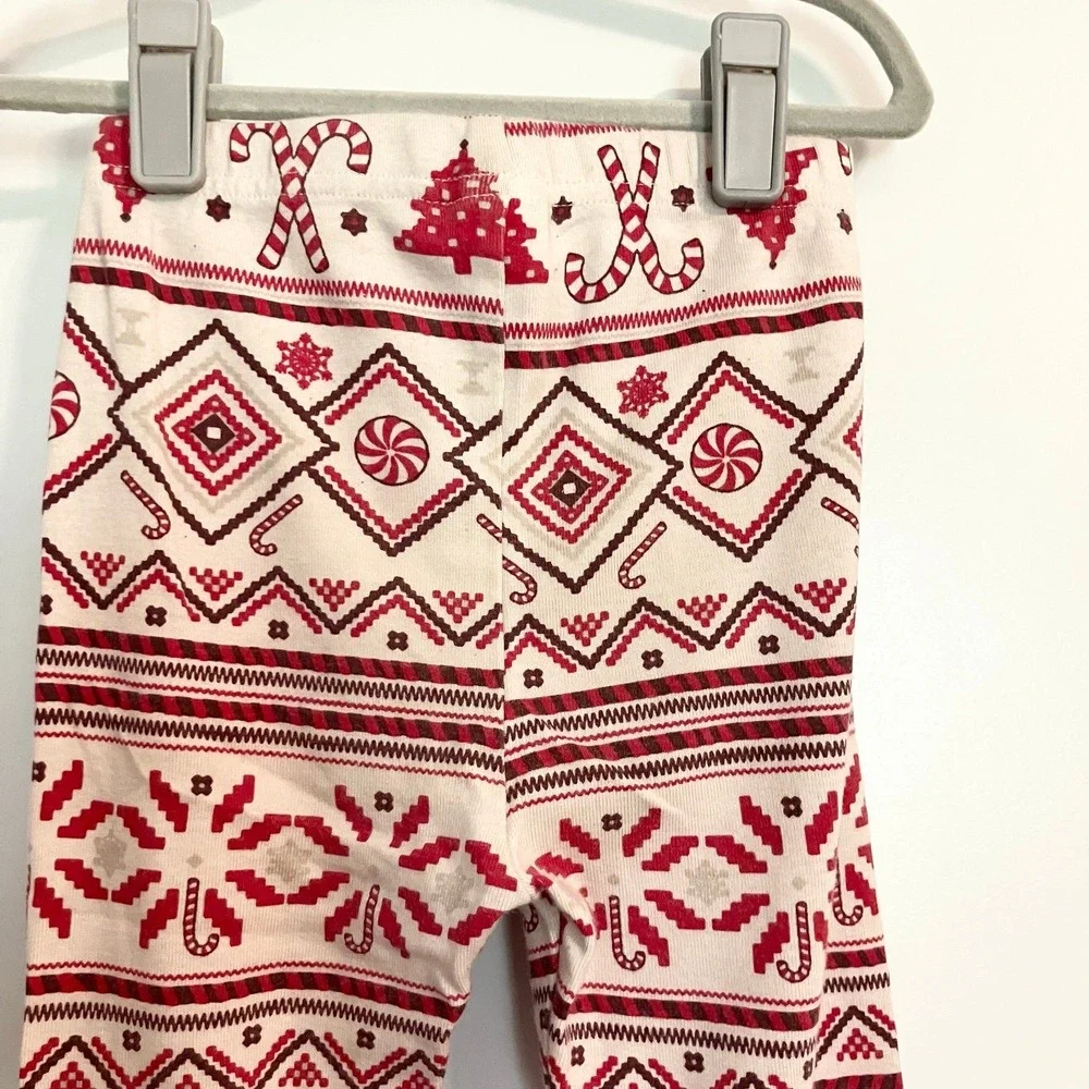Children's Place Winter Christmas Holiday Pajama Set Red/White Fair Isle‎ Sz 3T